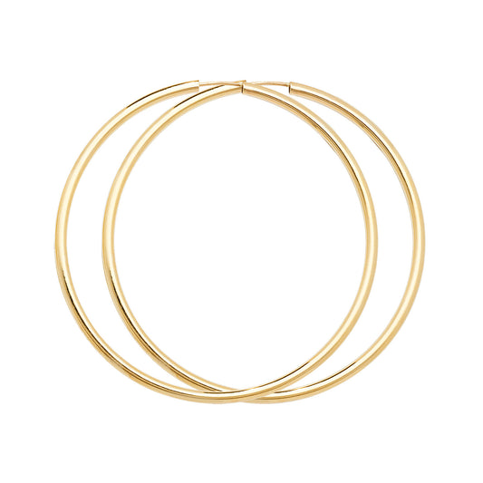 Yellow Gold 30mm Sleeper Hoop Earrings