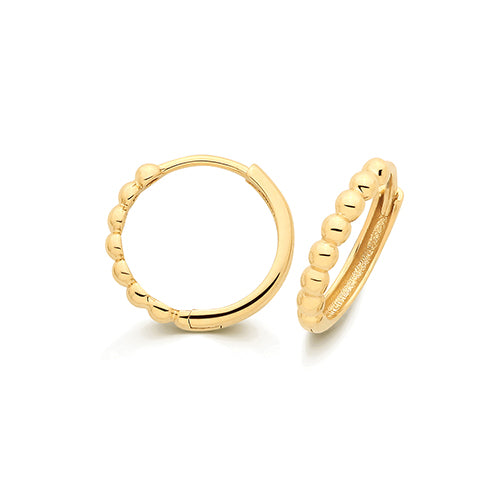 Bobble clicker earring in 9ct yellow gold