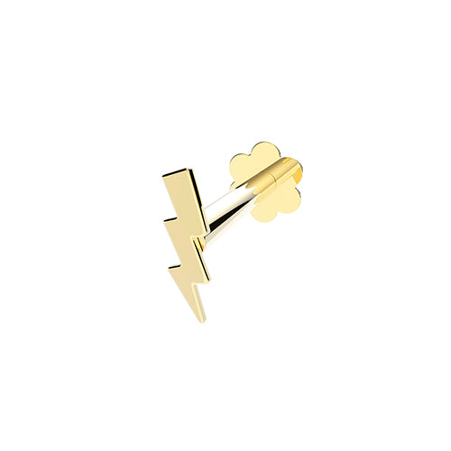 9ct Yellow Gold Lightning Cartilage Stud Earring