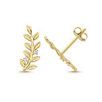 Single 9ct Yellow Gold Branch Climber Stud Earring