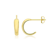 9ct yellow gold half hoop earrings