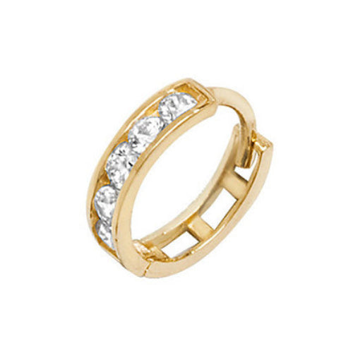 9ct Yellow Gold Cubic zirconia Cartilage Hoop Earring