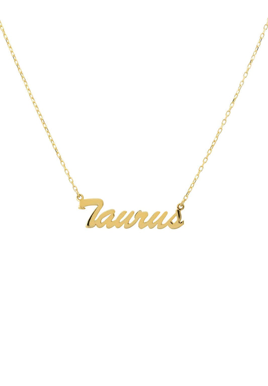 Sterling Silver 18ct Gold Plated Zodiac Star Sign Taurus Necklace