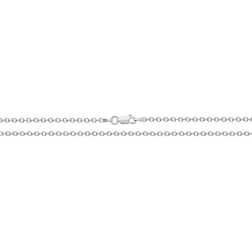Sterling Silver Oval Cable Rhodium Plated Chain 20"