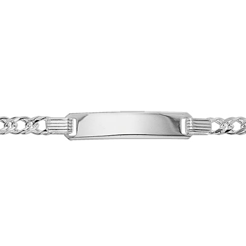 Silver Babies Double Curb ID Bracelet,  6" long 6mm wide