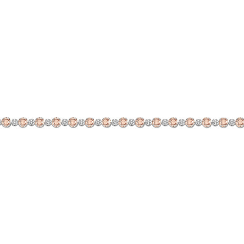 Silver CZ Morganite Tennis Bracelet