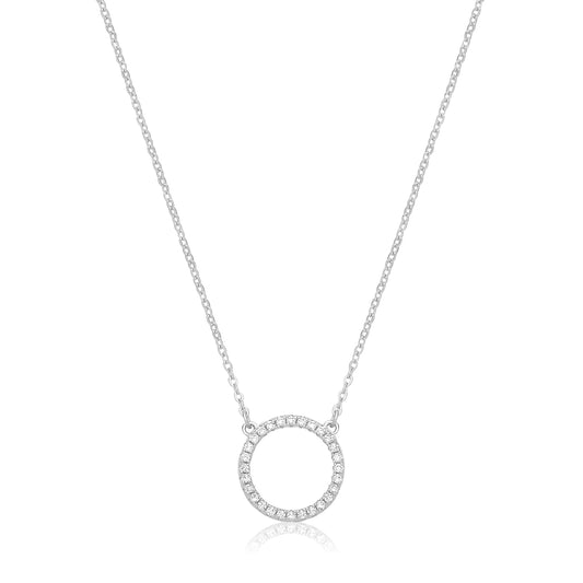 Circle Of Life "Polo" Mint, Non-Tarnishing, Sparkly Silver Chain Necklace With Cubic Zirconia Microclaw Set