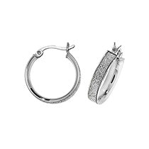 Silver Moondust V-Clip Hoop Earrings
