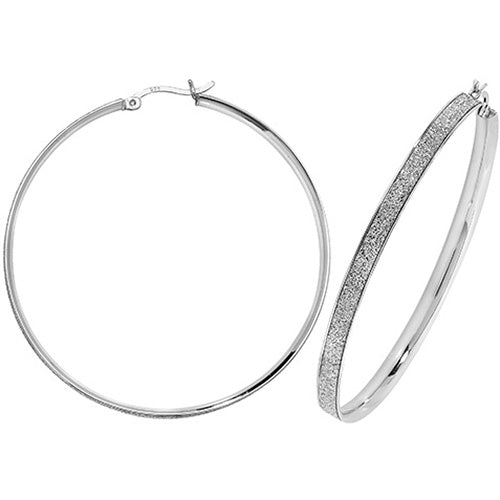 Sterling Silver "Moondust" Hoop Earring