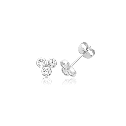 3 stone besel set studs
