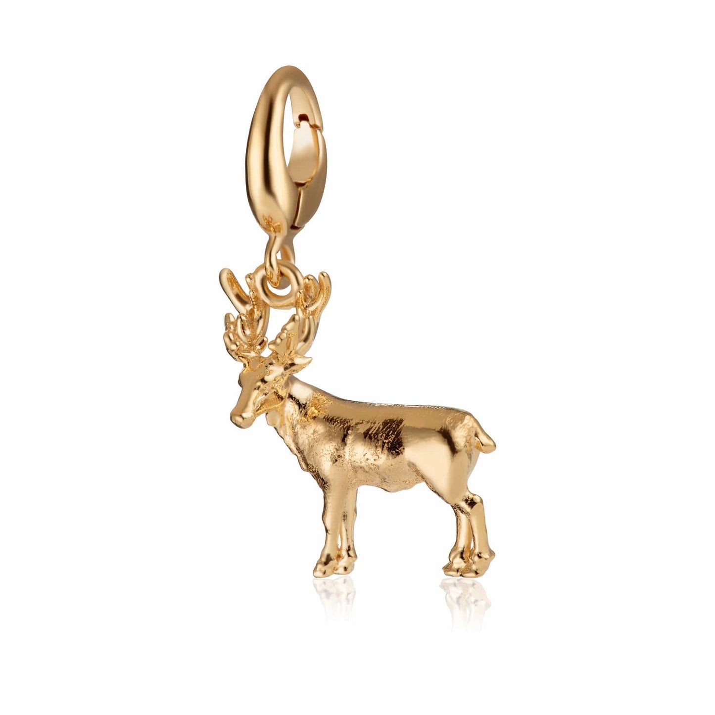 Gold Plated Christmas Reindeer Charm