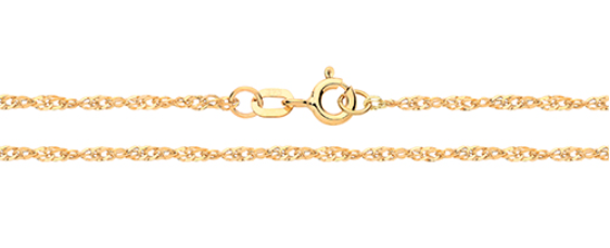 9ct Yellow Gold Singapore Chain 16" to 24''