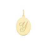 9ct Yellow Gold Disc Letter Pendant