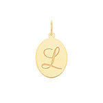 9ct Yellow Gold Disc Letter Pendant