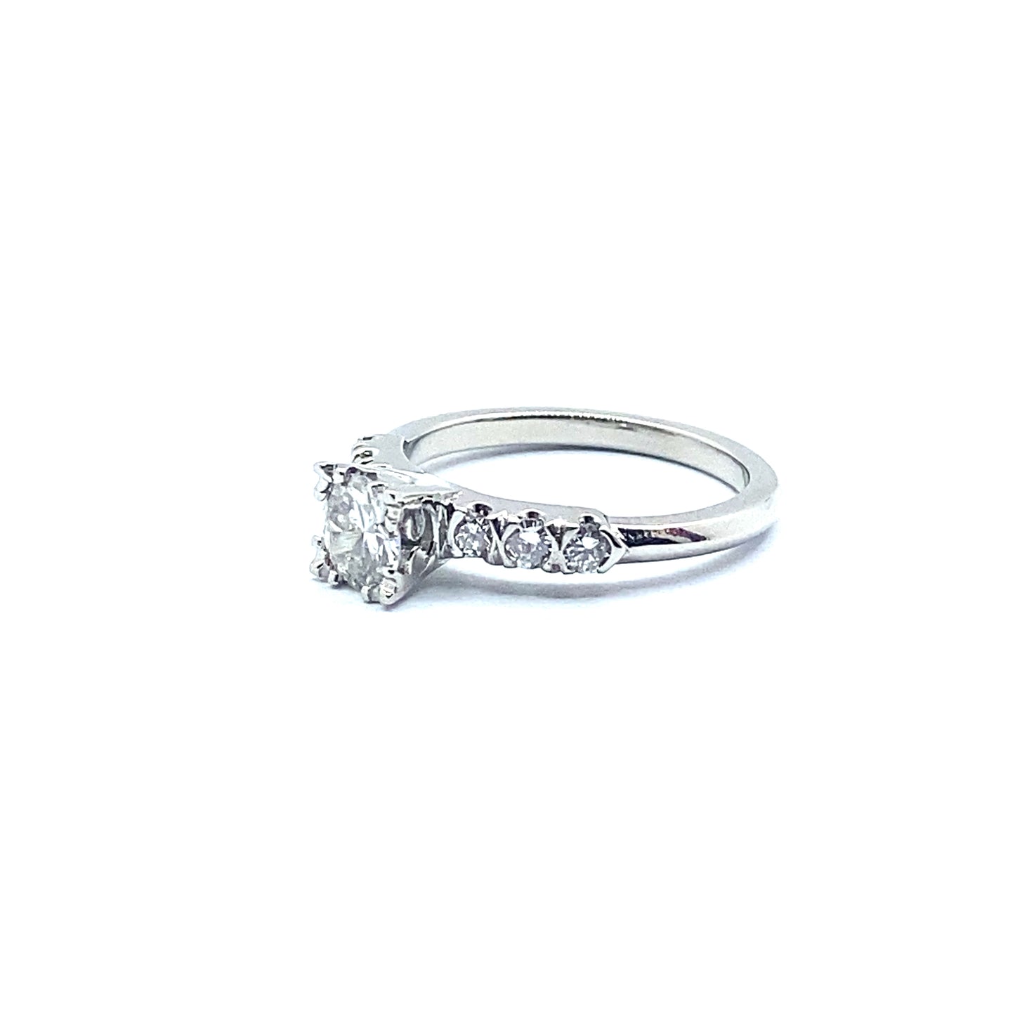Bespoke Vintage Style Platinum Diamond Engagement Ring 0.50ct Centre Diamond
