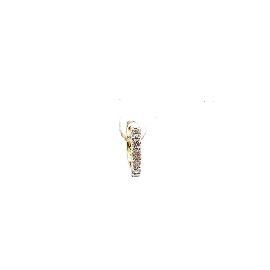 18ct Yellow Gold Fully Set Diamond Hinged Huggie Earrings