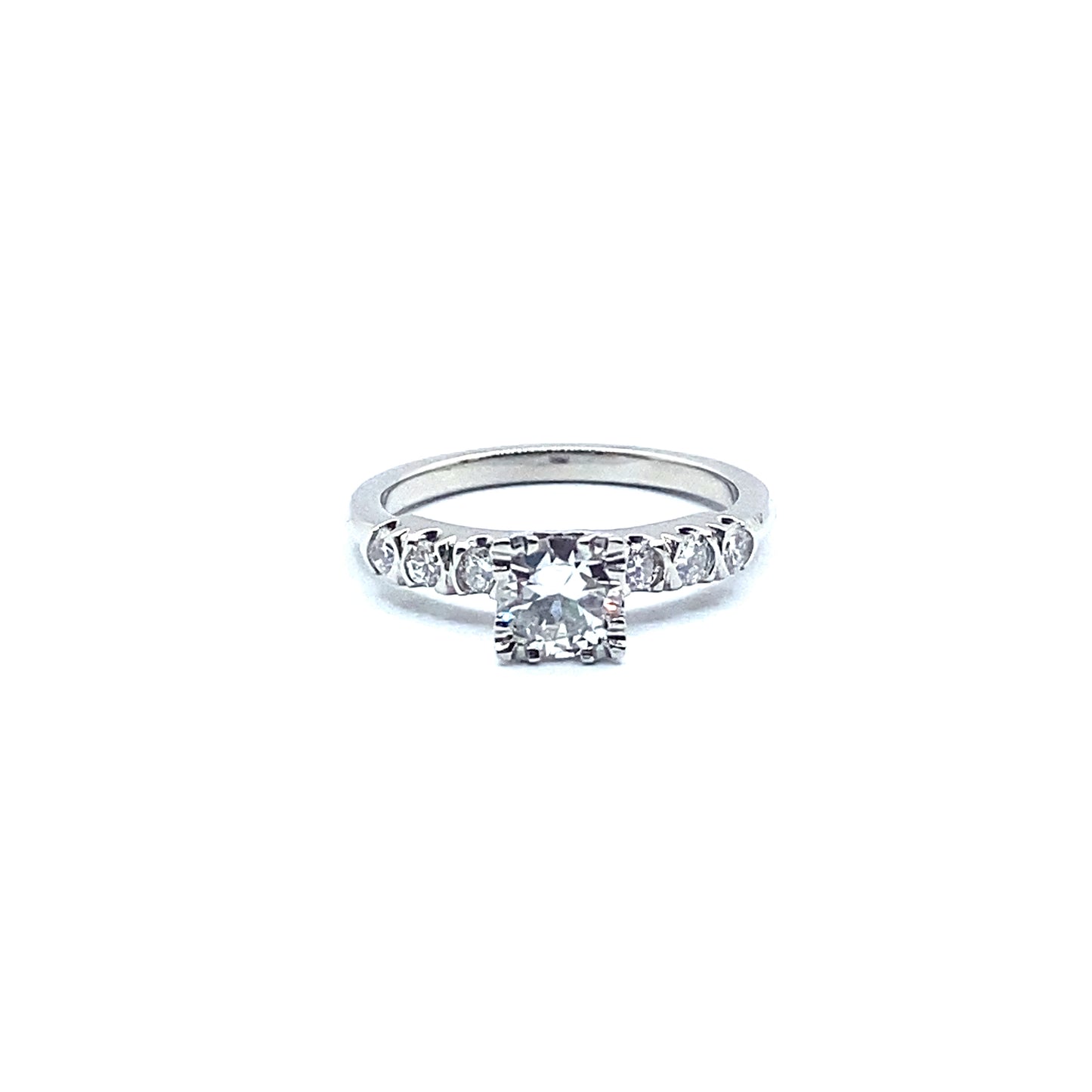 Bespoke Vintage Style Platinum Diamond Engagement Ring 0.50ct Centre Diamond