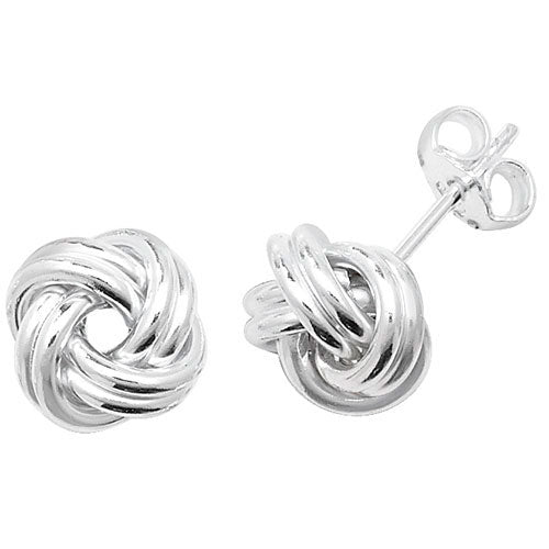 Sterling Silver Eight Strand Knot Earrings