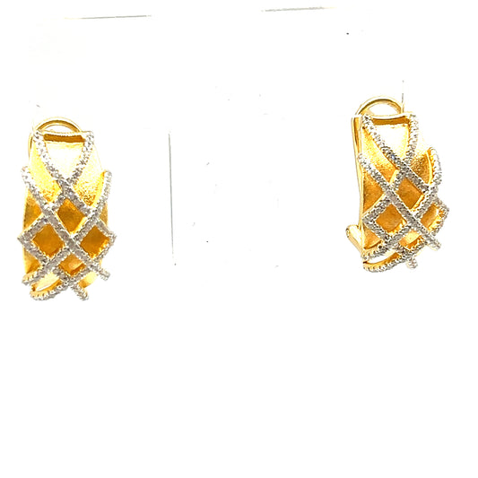 Umi Drop 18ct Gold Plated Sterling Silver Huggie Hoop Earrings
