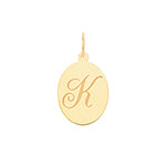 9ct Yellow Gold Disc Letter Pendant