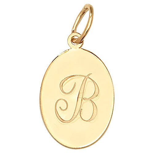 9ct Yellow Gold Disc Letter Pendant