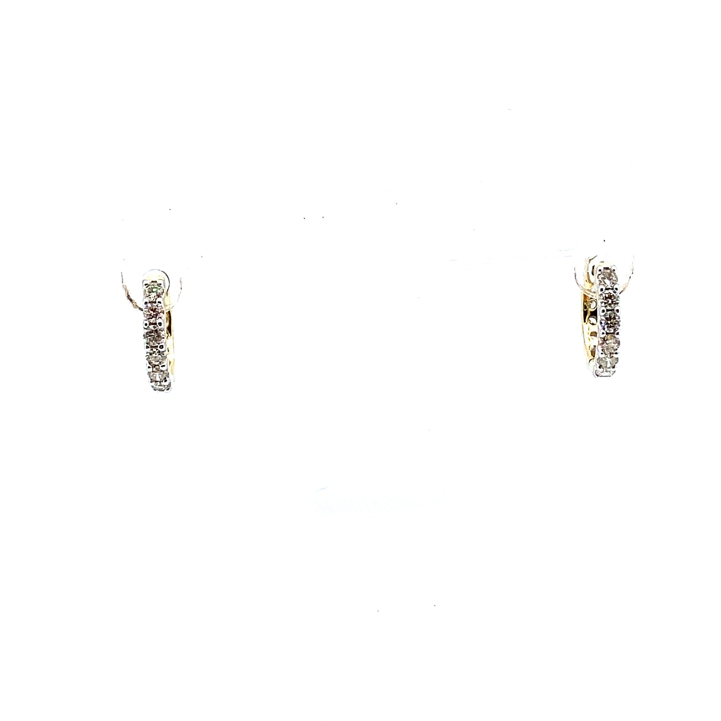 18ct Yellow Gold Fully Set Diamond Hinged Huggie Earrings