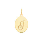 9ct Yellow Gold Disc Letter Pendant