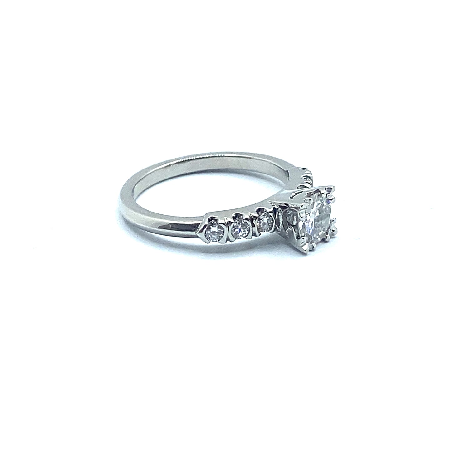 Bespoke Vintage Style Platinum Diamond Engagement Ring 0.50ct Centre Diamond