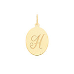 9ct Yellow Gold Disc Letter Pendant