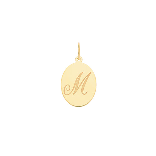 9ct Yellow Gold Disc Letter Pendant