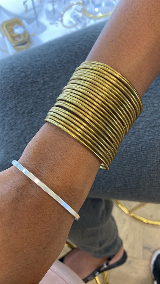 Imani Heavy Brass Cuff Bangle