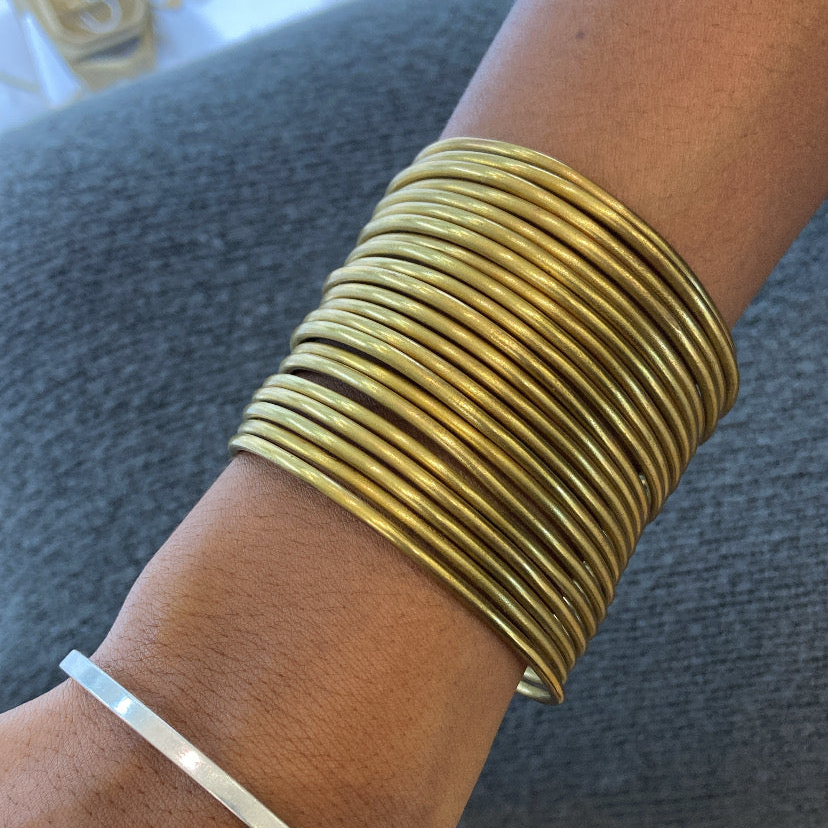 Imani Heavy Brass Cuff Bangle
