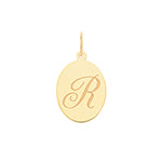 9ct Yellow Gold Disc Letter Pendant