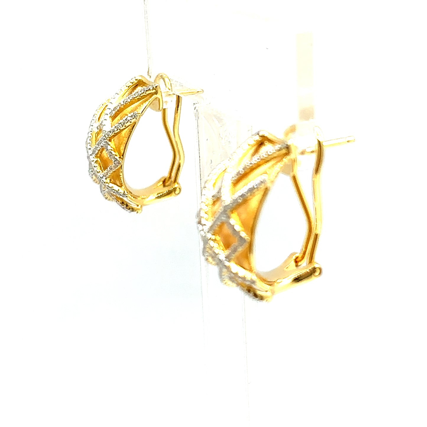 Umi Drop 18ct Gold Plated Sterling Silver Huggie Hoop Earrings