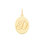 9ct Yellow Gold Disc Letter Pendant