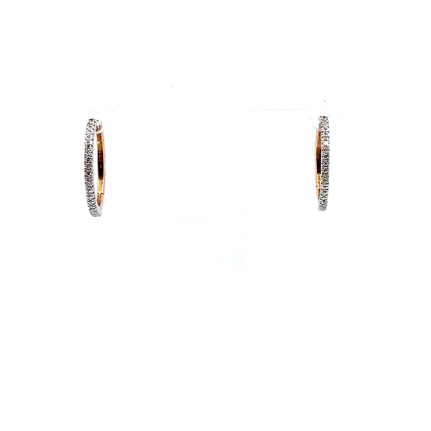 9ct Rose Gold Fully Set Brilliant Cut Diamond Hinged Hoop Earrings