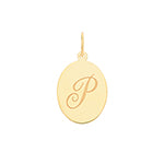 9ct Yellow Gold Disc Letter Pendant