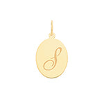 9ct Yellow Gold Disc Letter Pendant