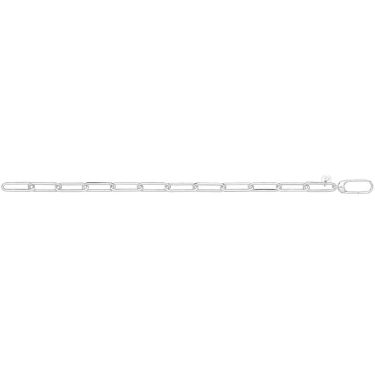 925 Sterling Silver Rhodium Plated Paperclip Bracelet