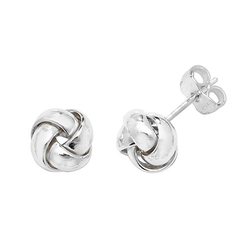 Sterling Silver Four Strand Knot Earrings