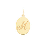 9ct Yellow Gold Disc Letter Pendant