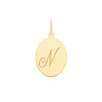 9ct Yellow Gold Disc Letter Pendant