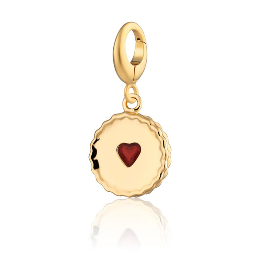 Gold Plated Jammie Dodger Biscuit Charm