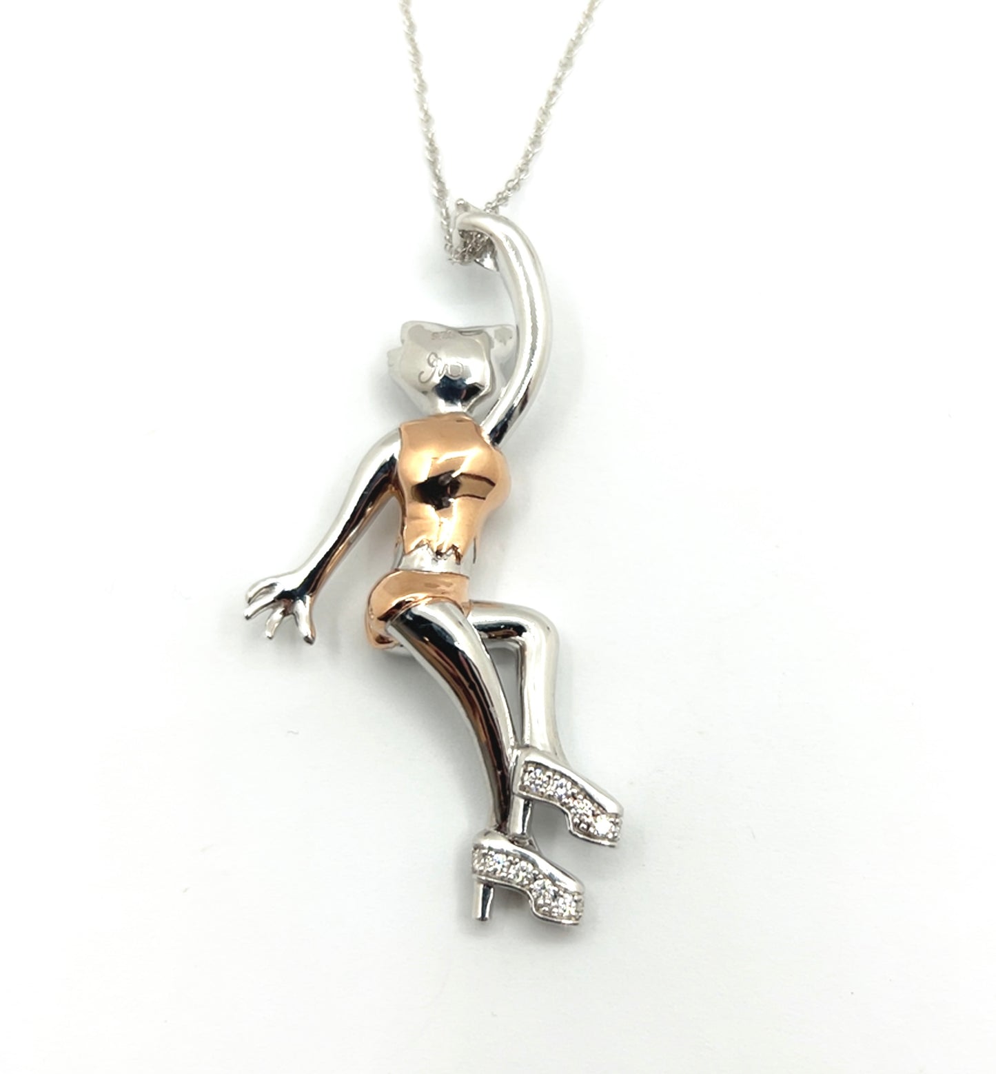 Sterling silver 925 Pin-Up Style Cat Necklace