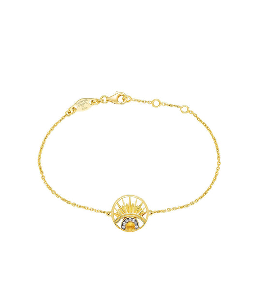 "Keep An Eye On Me" Rose Cut Diamond and Citrine Bracelet in 18ct Gold