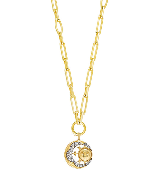 "Look Up At The Moon" Old Cut Diamond Pendant in 18ct Gold
