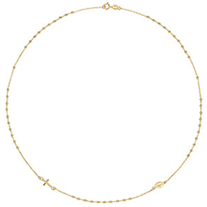 9ct Yellow Gold Cross and Rosary Necklace