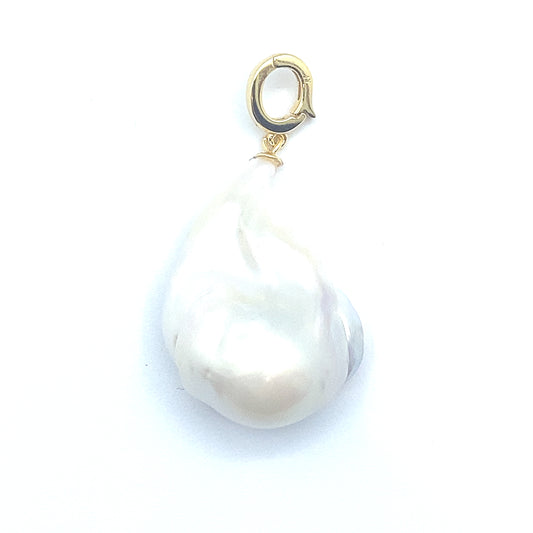 Large Baroque Pearl, 18ct Gold Vermeil on Sterling Silver Removable Pendant, small bail
