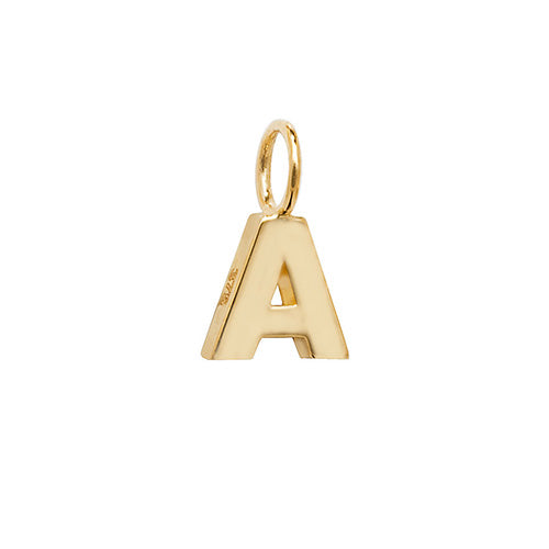 9ct Yellow Gold Small Initial Letter Pendant - Full Alphabet available