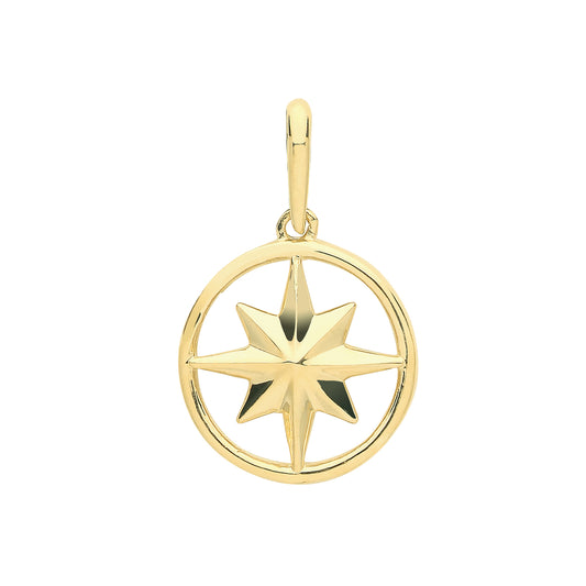 Navigating Compass 9ct Gold Pendant